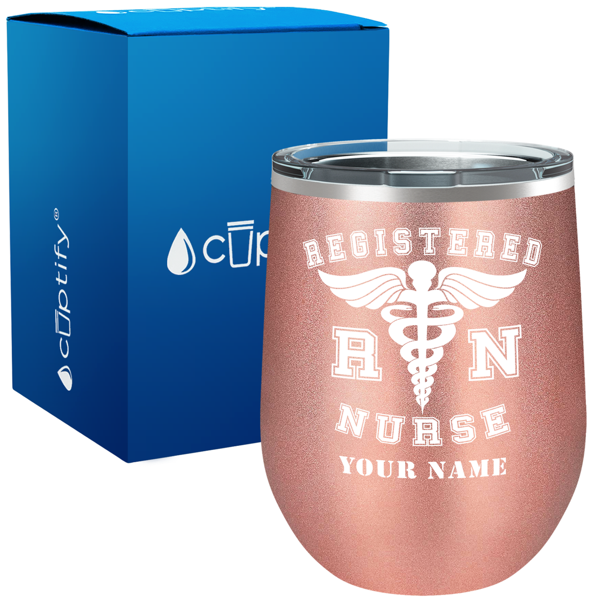Personalized RN Registered Nurse 12oz Medical Wine Tumbler