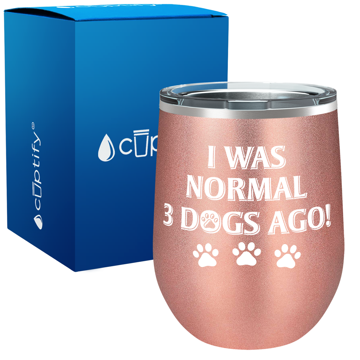 I was Normal 3 Dogs Ago 12oz Dog Wine Tumbler