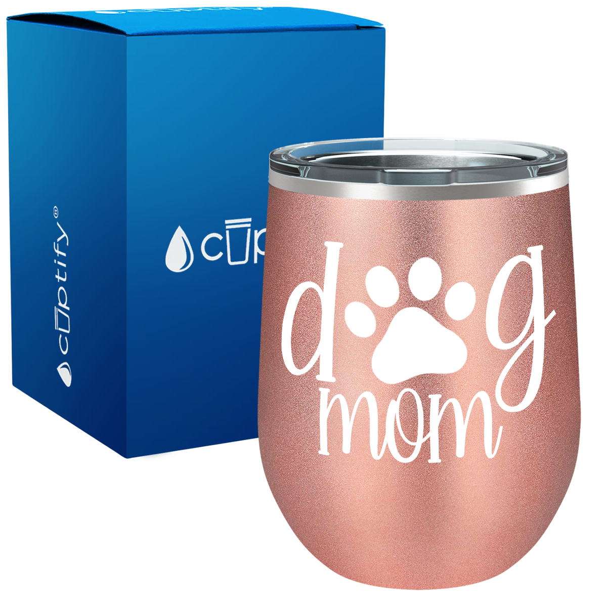 Dog Mom Paw 12oz Dog Wine Tumbler