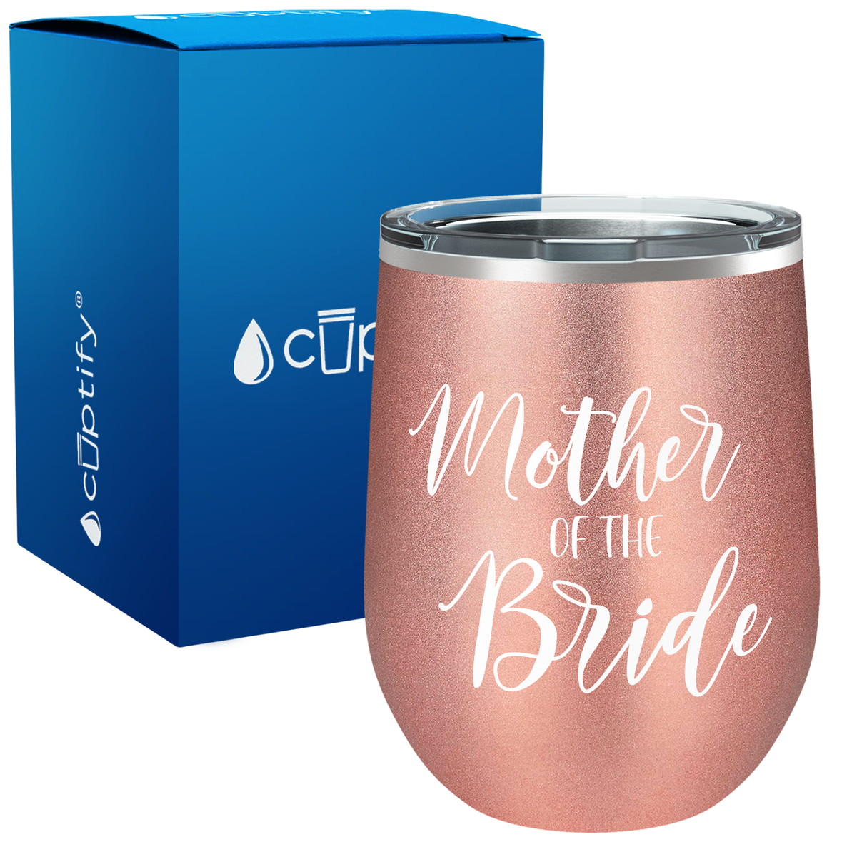 Fancy Mother of the Bride 12oz Bridal Shower Wine Tumbler