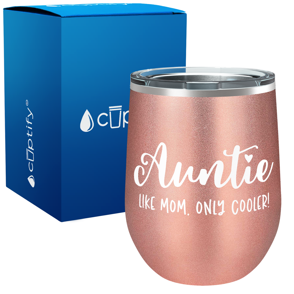 Auntie Like Mom Only Cooler 12oz Aunt Wine Tumbler
