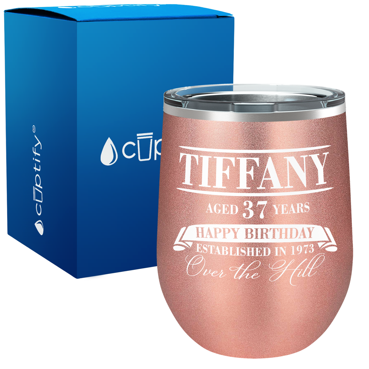 Personalized Over the Hill Birthday 12oz Birthday Wine Tumbler
