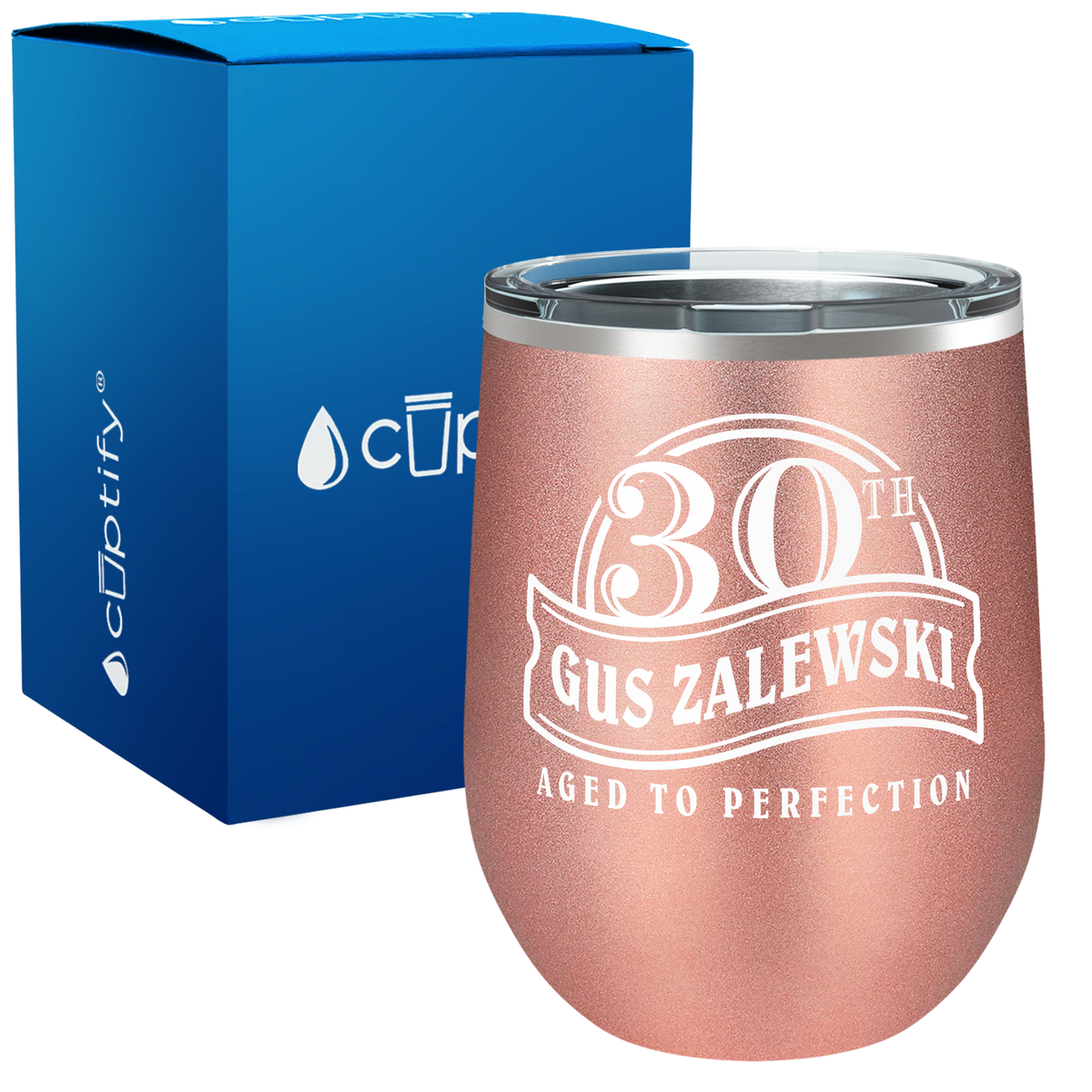 Personalized Aged to Perfection 12oz Birthday Wine Tumbler