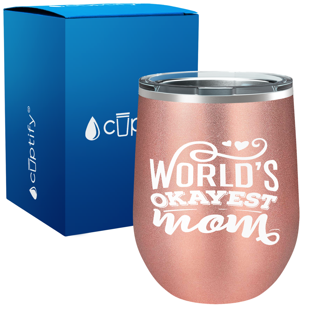 World's Okayest mom 12oz Mom Wine Tumbler