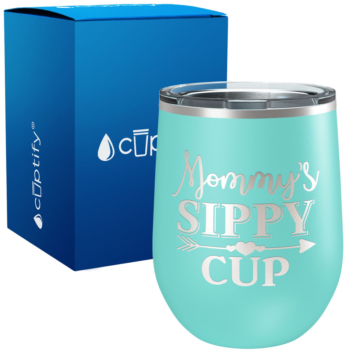 Mommy's Sippy Cup  Arrow 12oz Mom Wine Tumbler