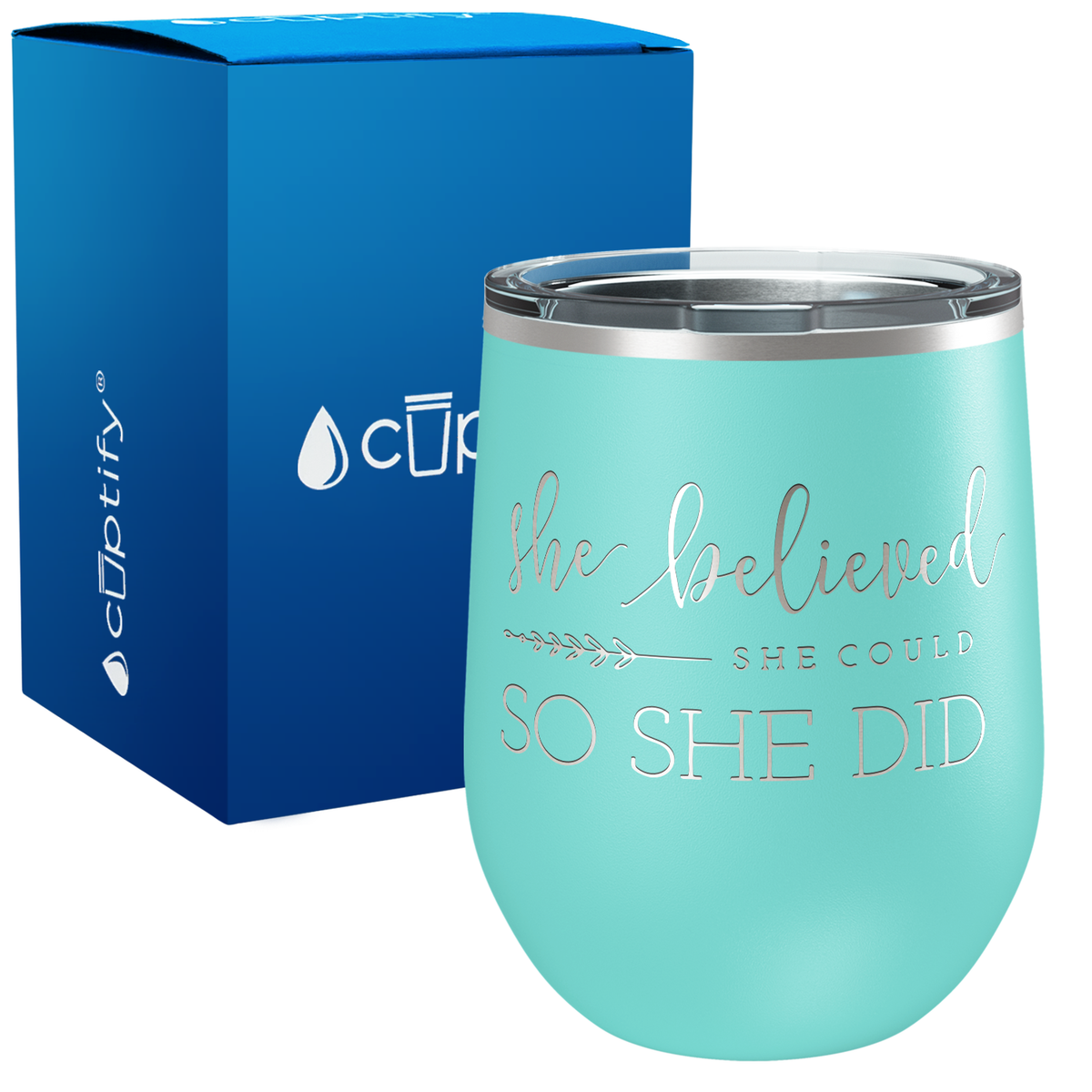 She Believed She Could So She Did 12oz Graduation Wine Tumbler