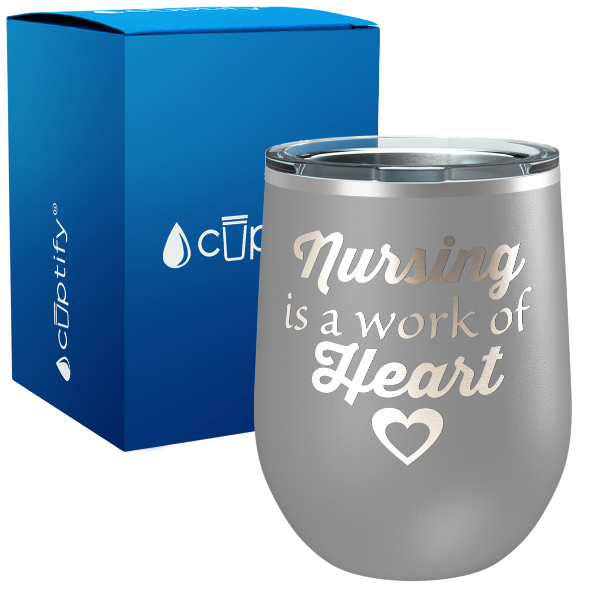 Nursing is a Work of Heart 12oz Nurse Wine Tumbler