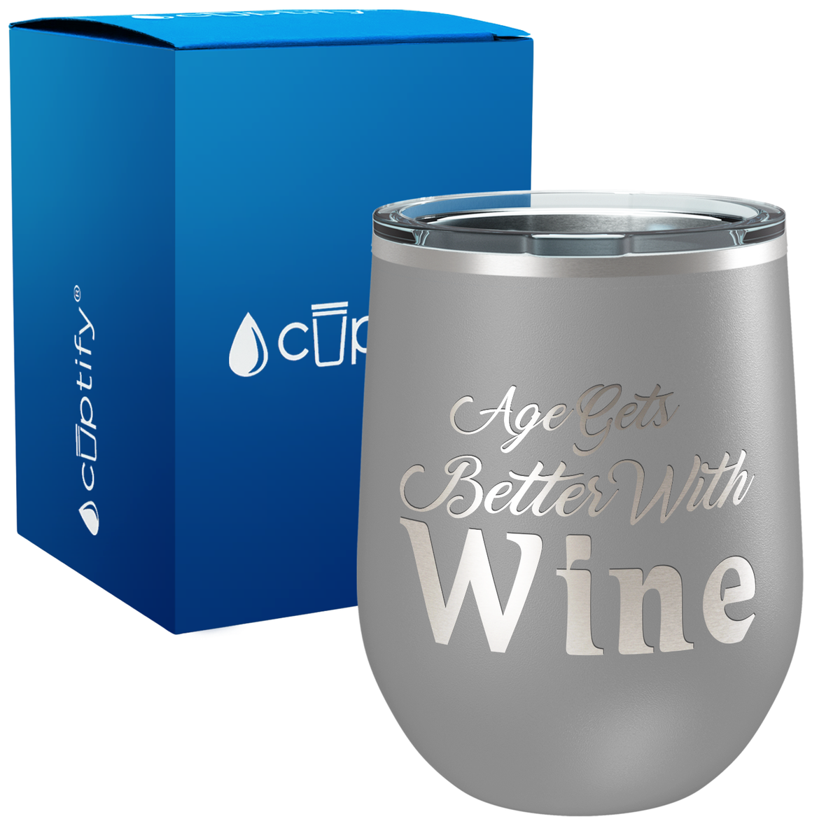 Age Gets Better with Wine 12oz Birthday Wine Tumbler