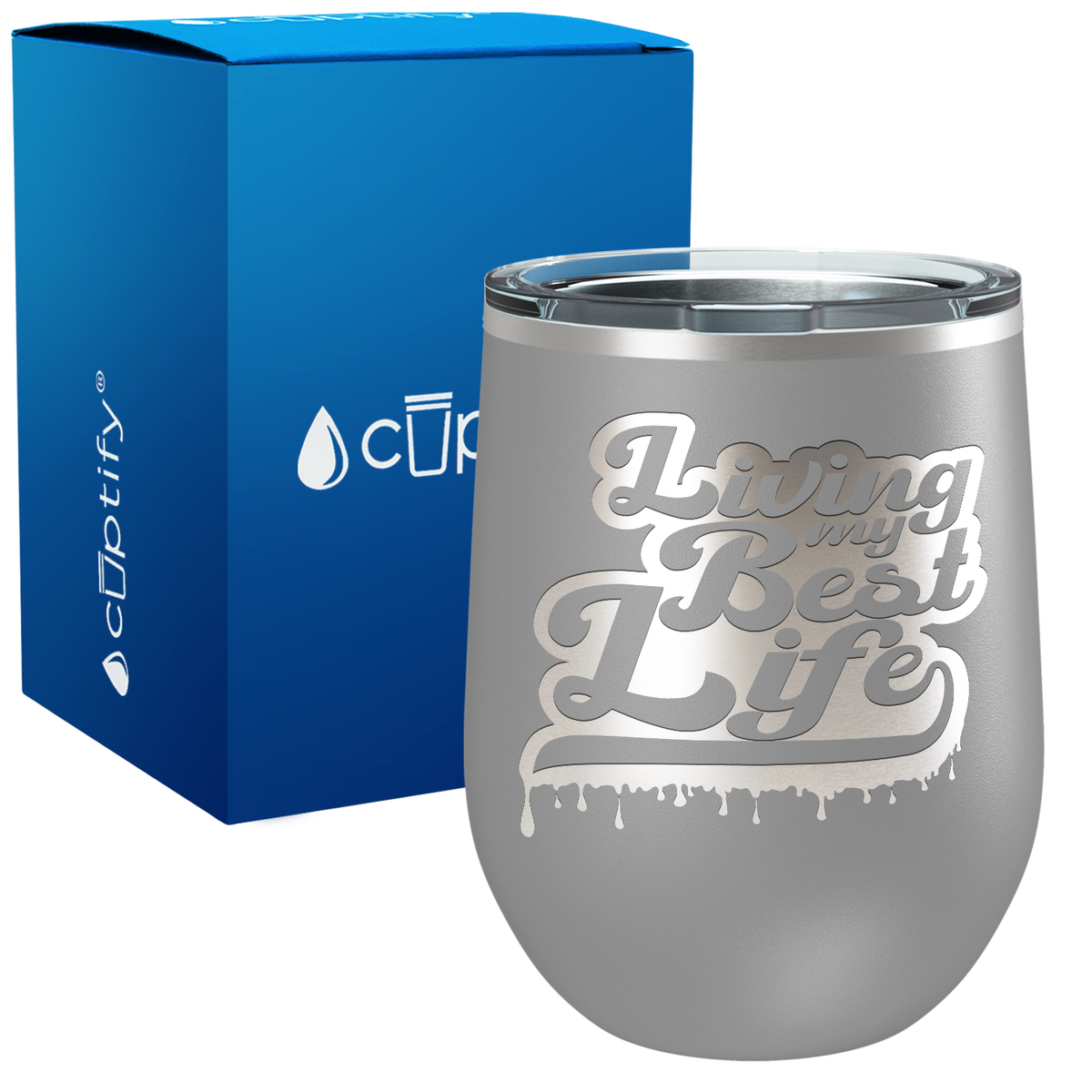Live my Best Life Ink Dripping 12oz Boss Wine Tumbler
