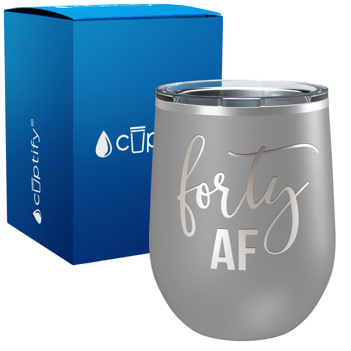 Forty AF 12oz Birthday Wine Tumbler