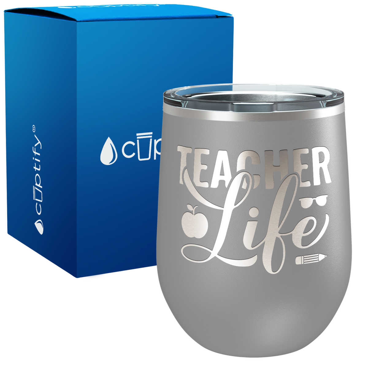 Teacher Life with Pencil 12oz Teacher Wine Tumbler