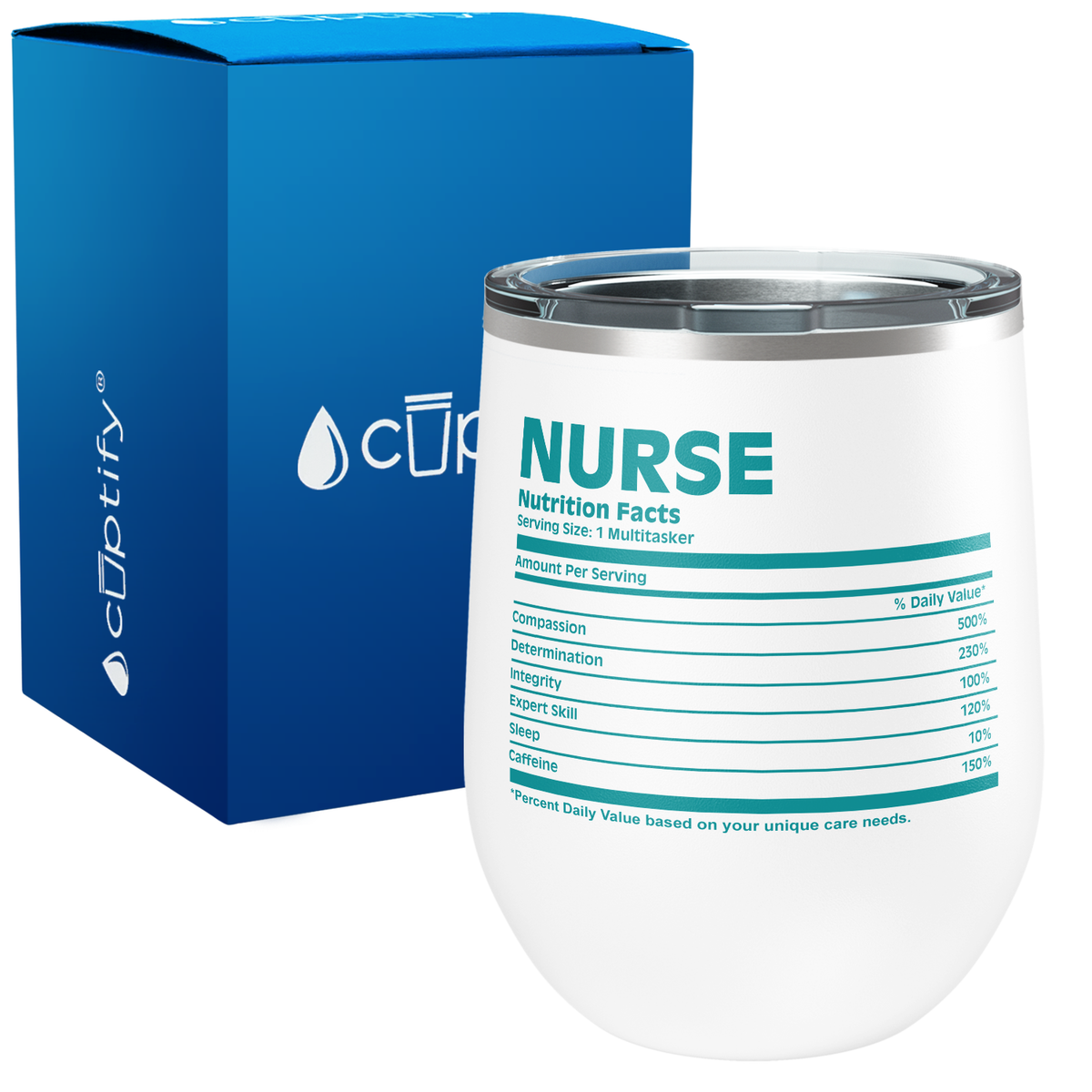 Nurse Nutritional Facts 12oz Nurse Wine Tumbler