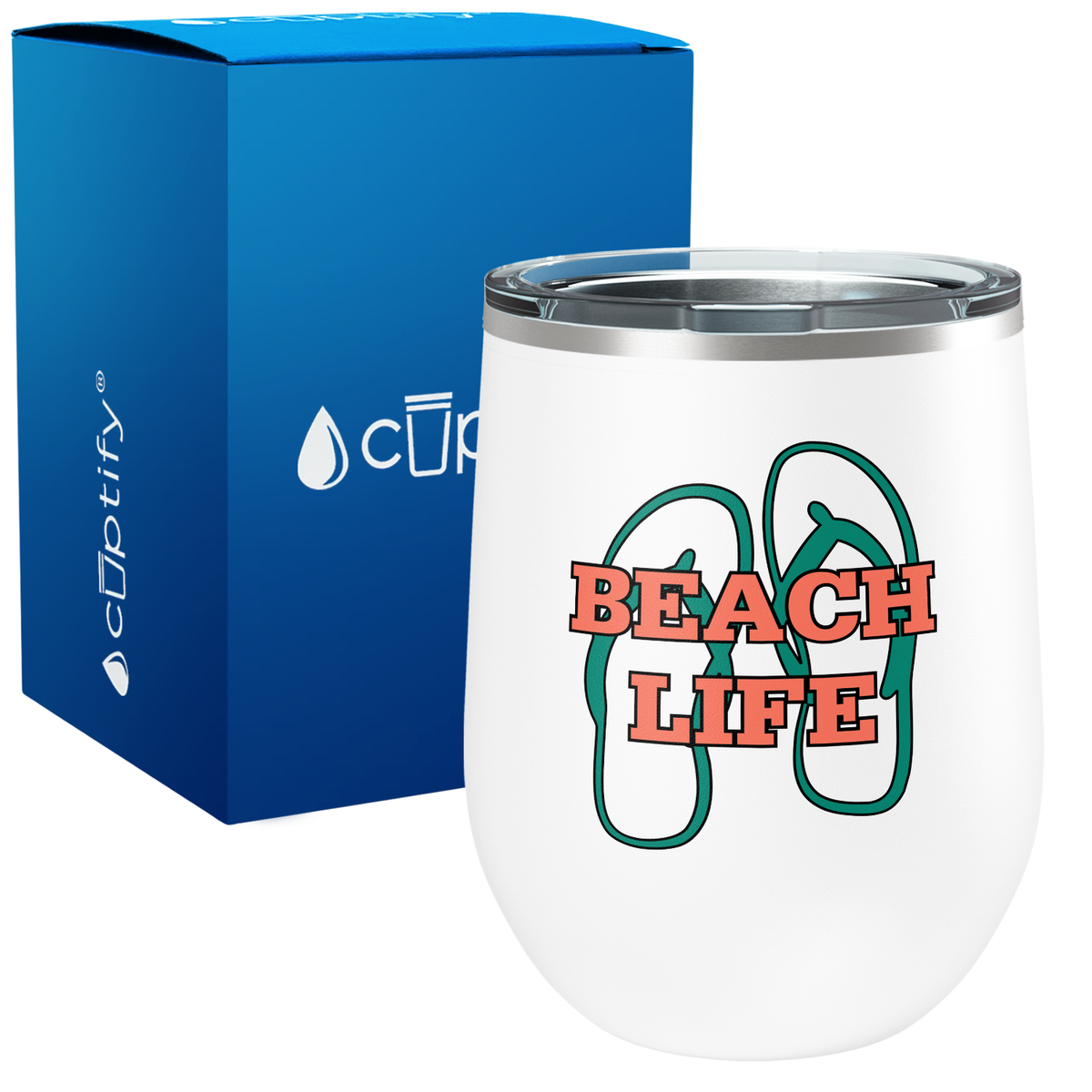 The Beach Life Sandals 12oz Beach Wine Tumbler