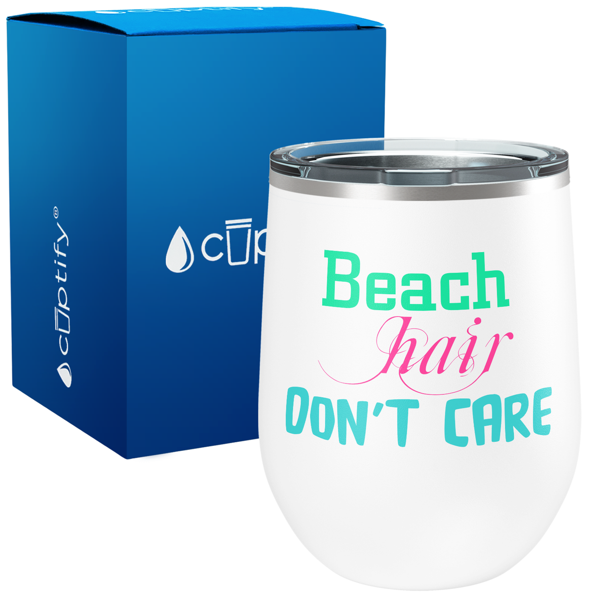 Beach Hair Dont Care 12oz Beach Wine Tumbler