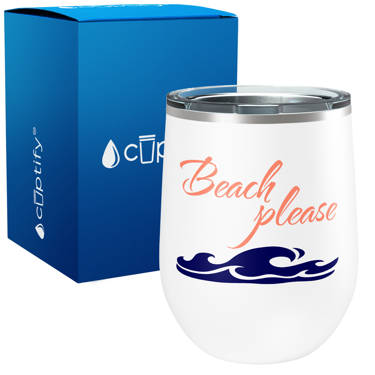 Beach Please 12oz Beach Wine Tumbler