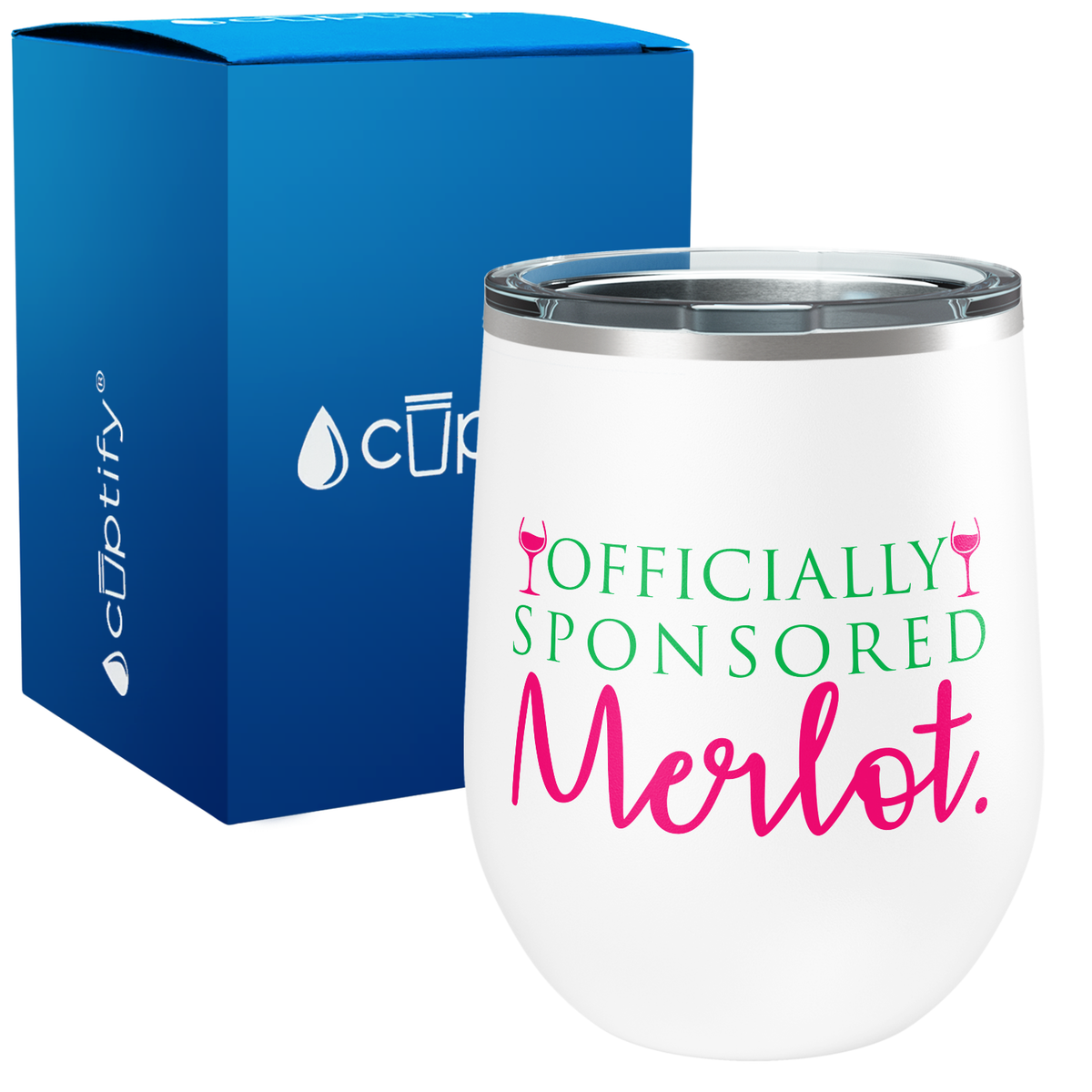 Officially Sponsored by Merlot 12oz Funny Wine Tumbler