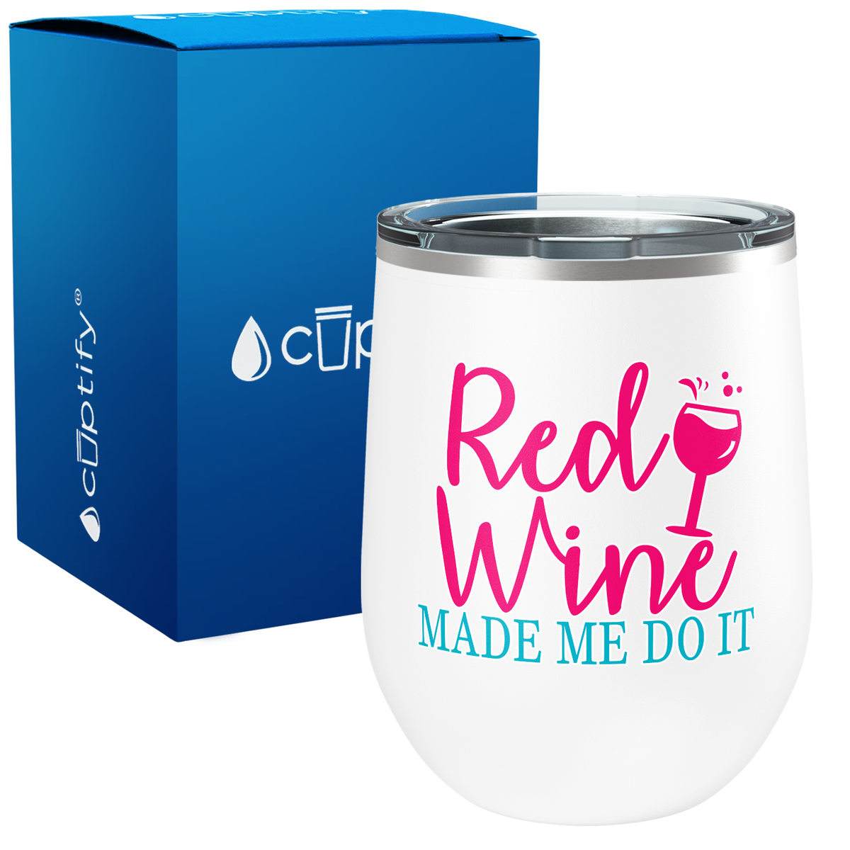 Red Wine Made Me Do It 12oz Funny Wine Tumbler
