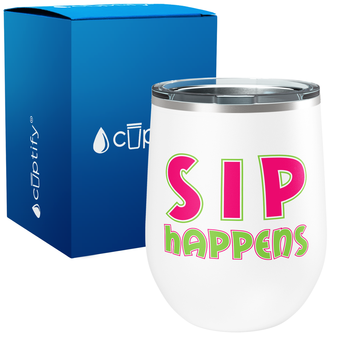 Sip Happens 12oz Funny Wine Tumbler