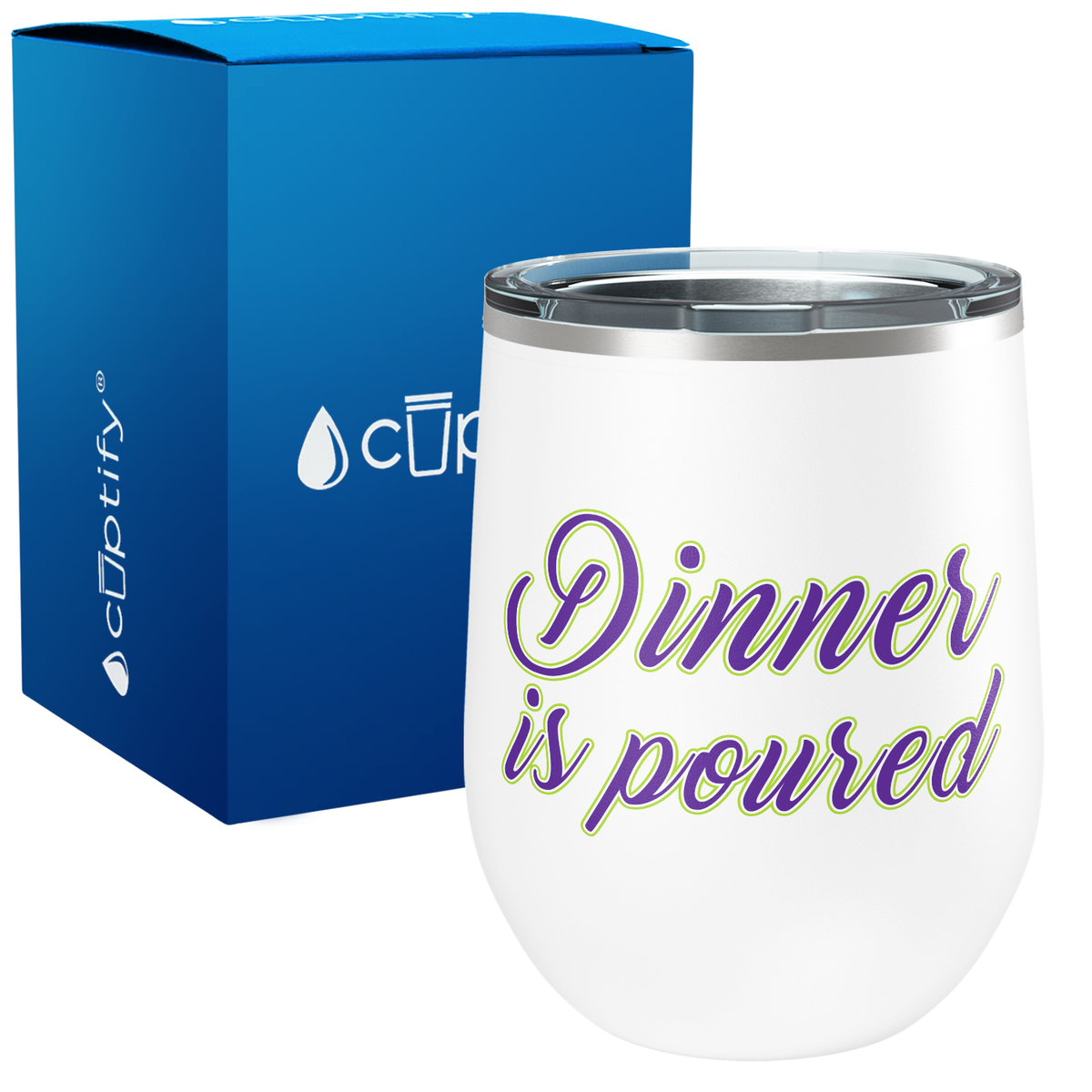 Dinner is Poured 12oz Funny Wine Tumbler
