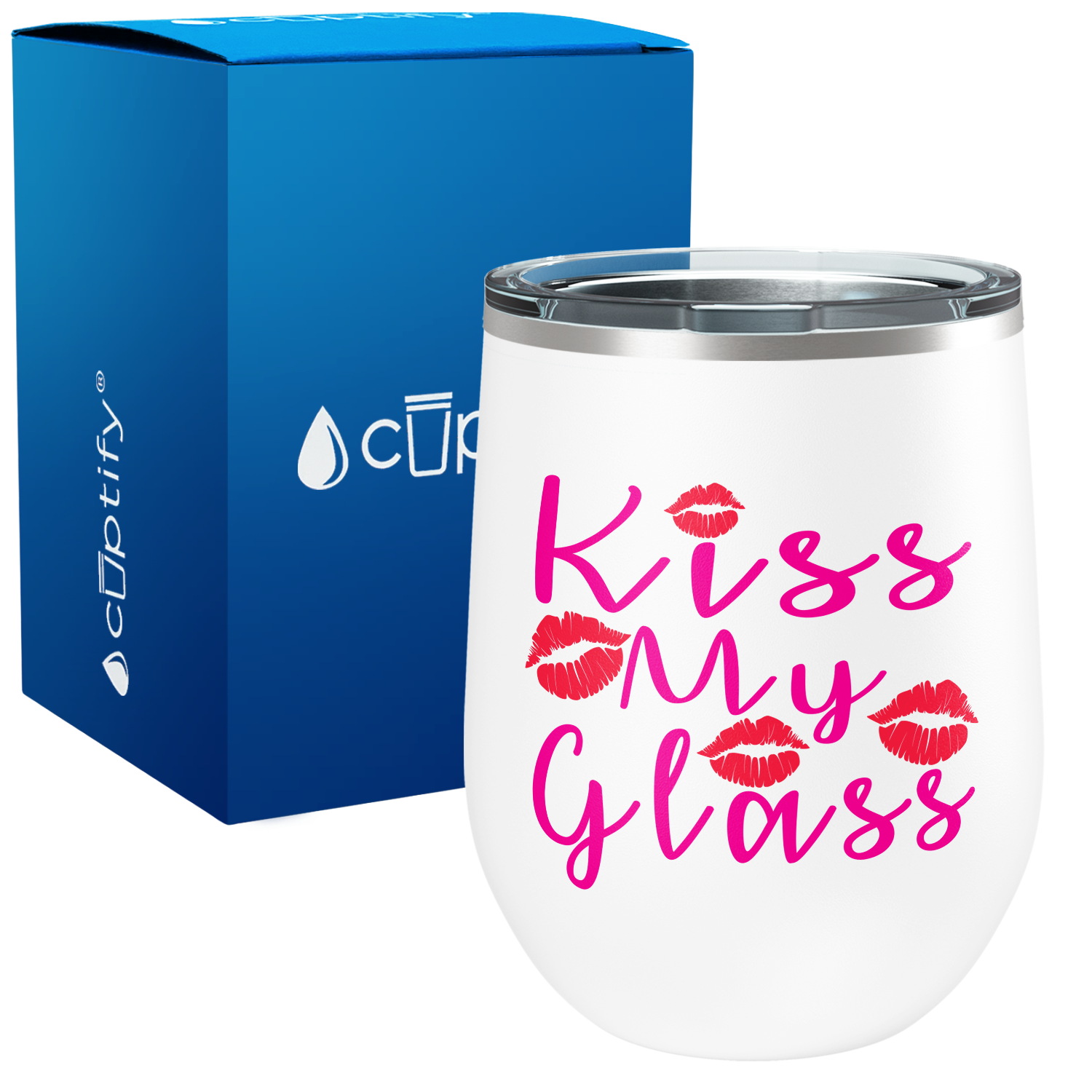 Kiss My Glass 12oz Funny Wine Tumbler