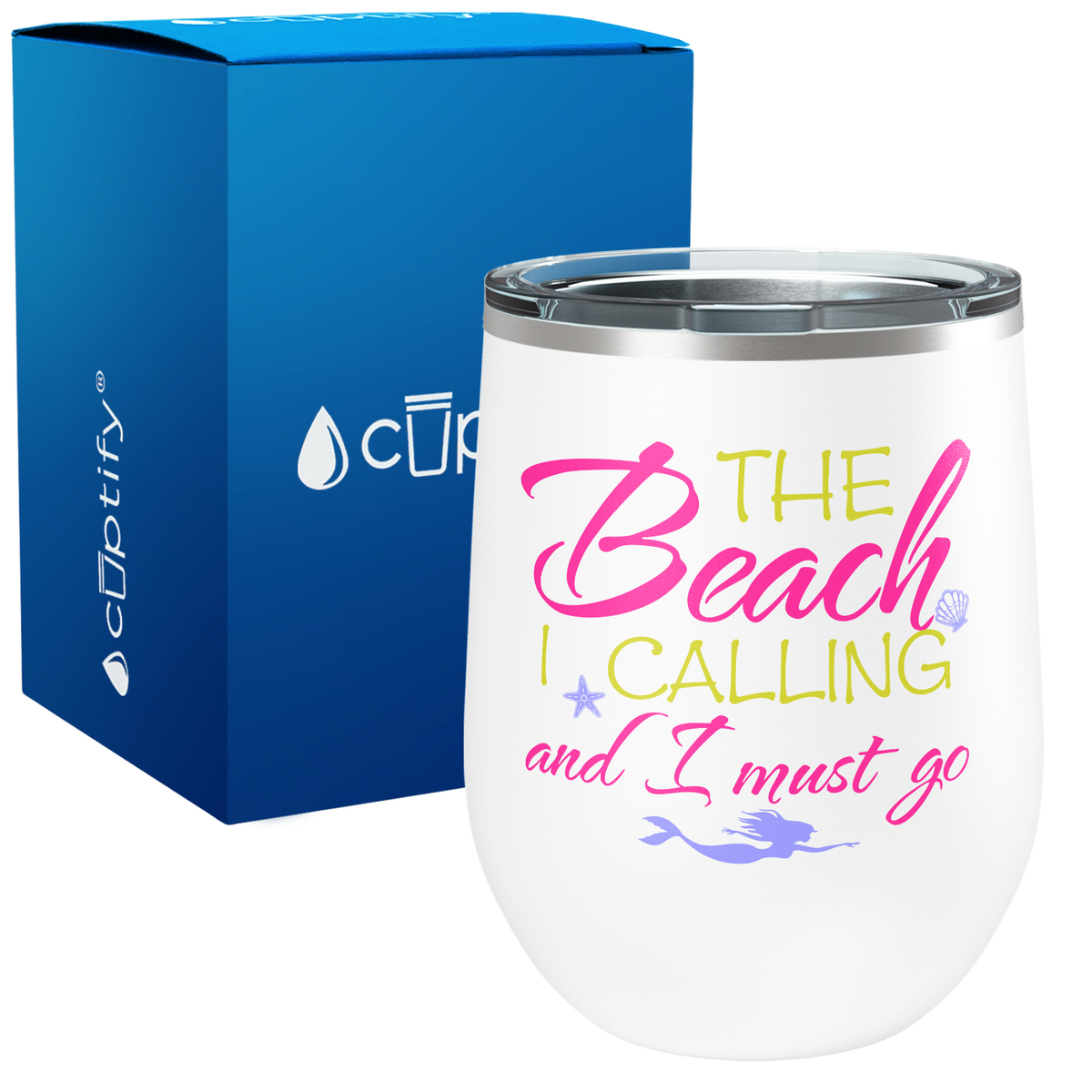 The Beach is Calling 12oz Beach Wine Tumbler