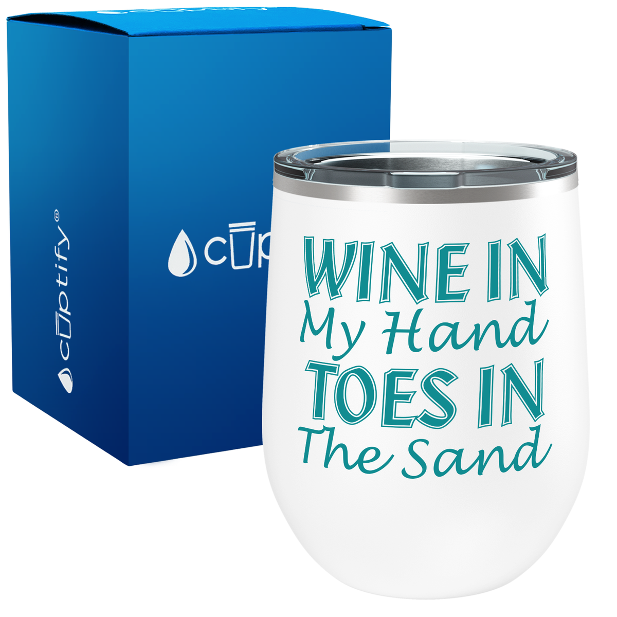 Wine in my Hand Toes in the Sand 12oz Stemless Wine Tumbler
