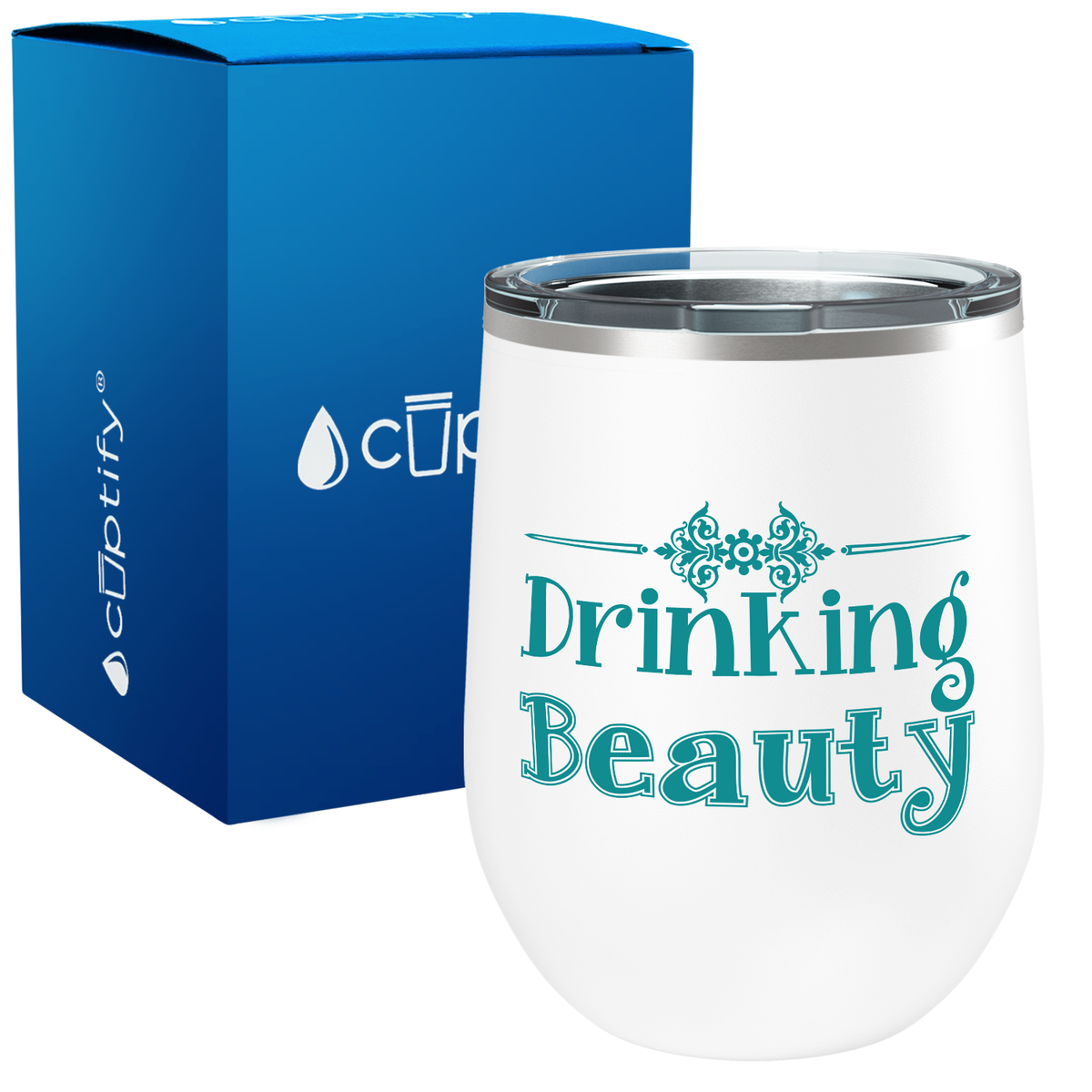 Drinking Beauty 12oz Funny Wine Tumbler