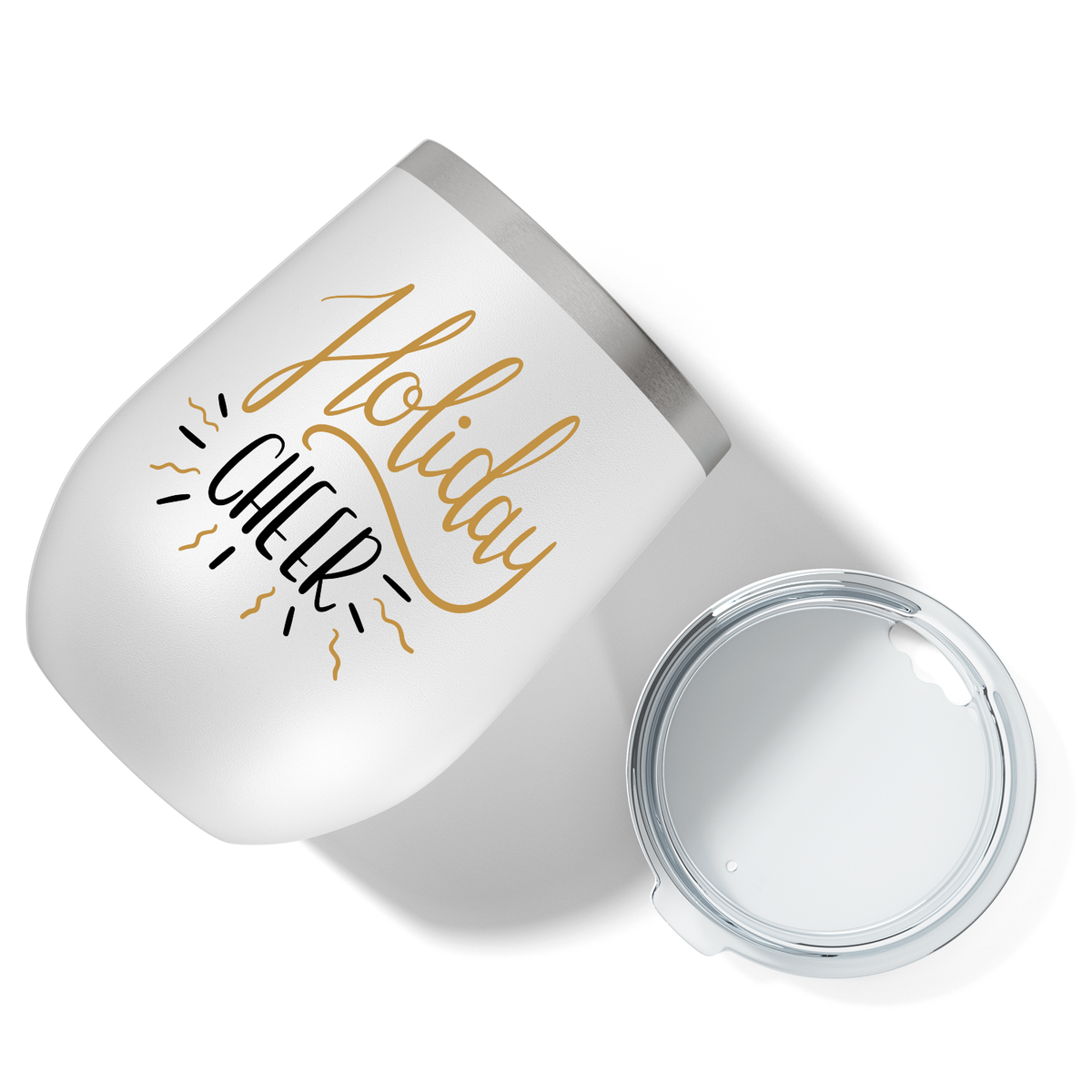 Holiday Cheer on 12oz Christmas Wine Tumbler