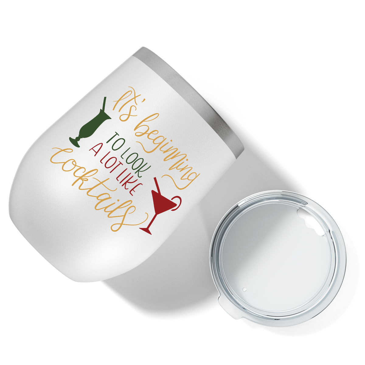 It's Beginning to Look a Lot Like Cocktails on 12oz Christmas Wine Tumbler