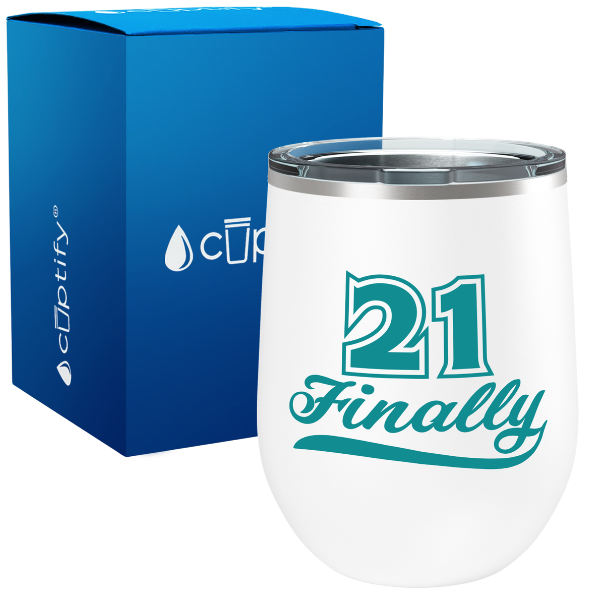 21 Finally 12oz Birthday Wine Tumbler