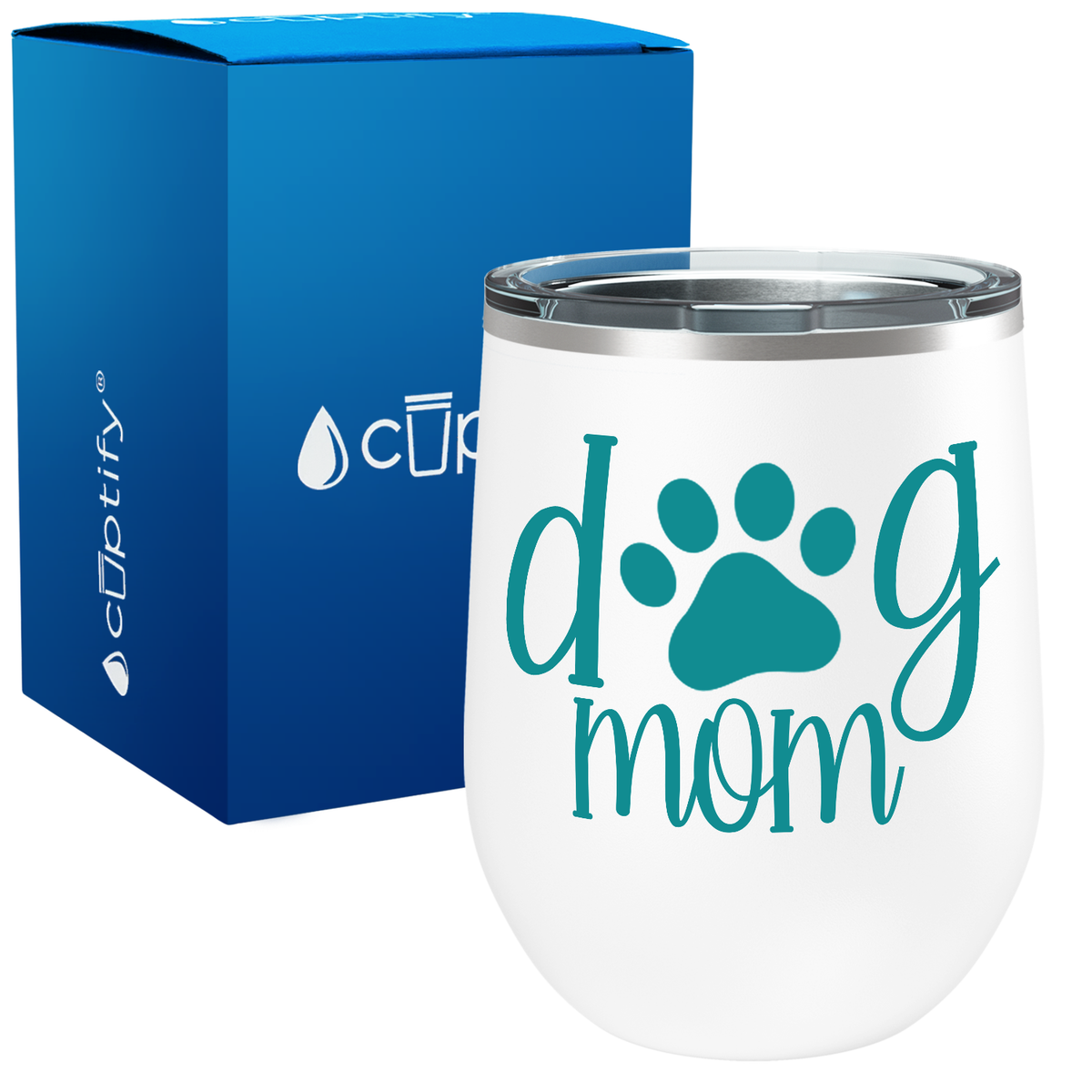 Dog Mom Paw 12oz Dog Wine Tumbler