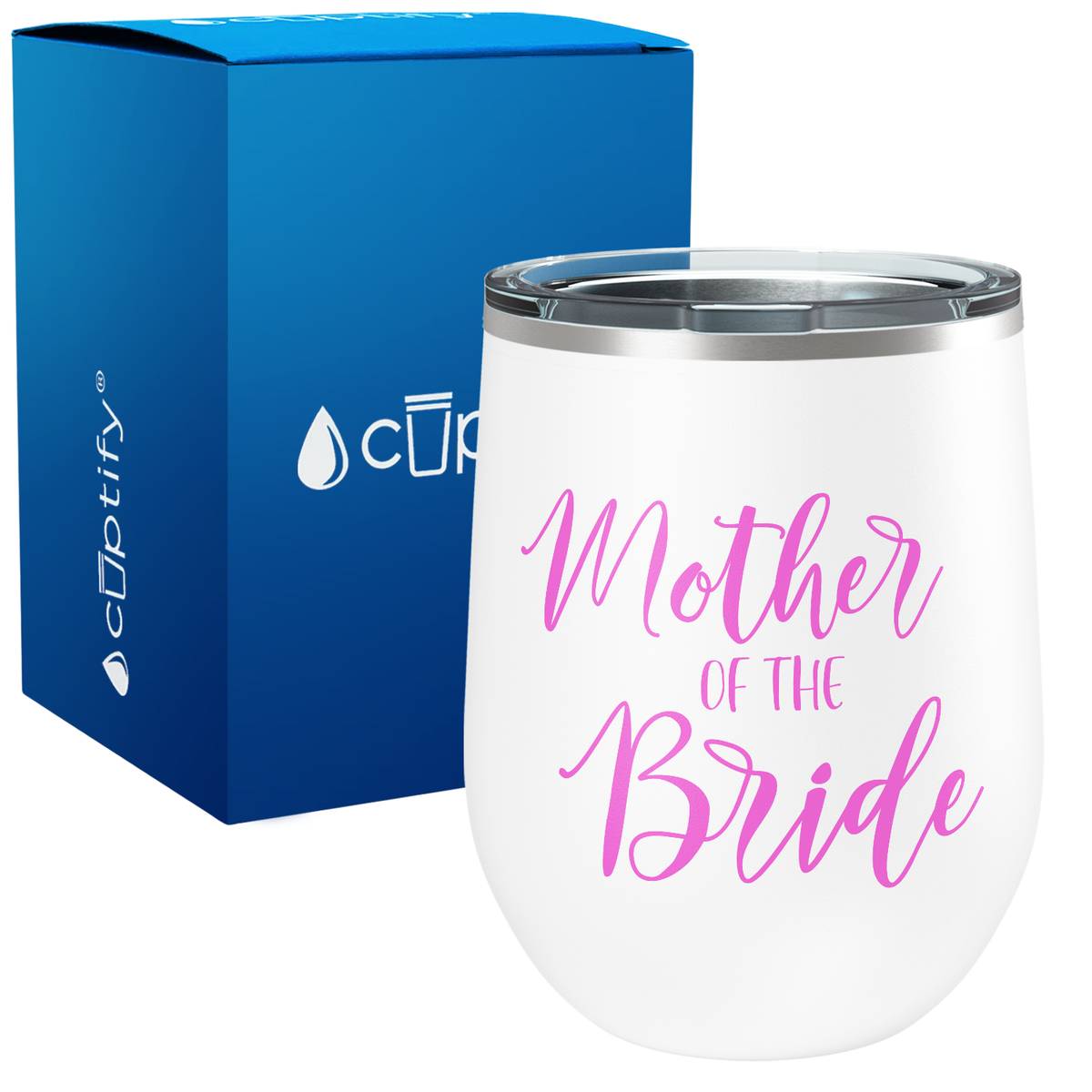 Fancy Mother of the Bride 12oz Bridal Shower Wine Tumbler