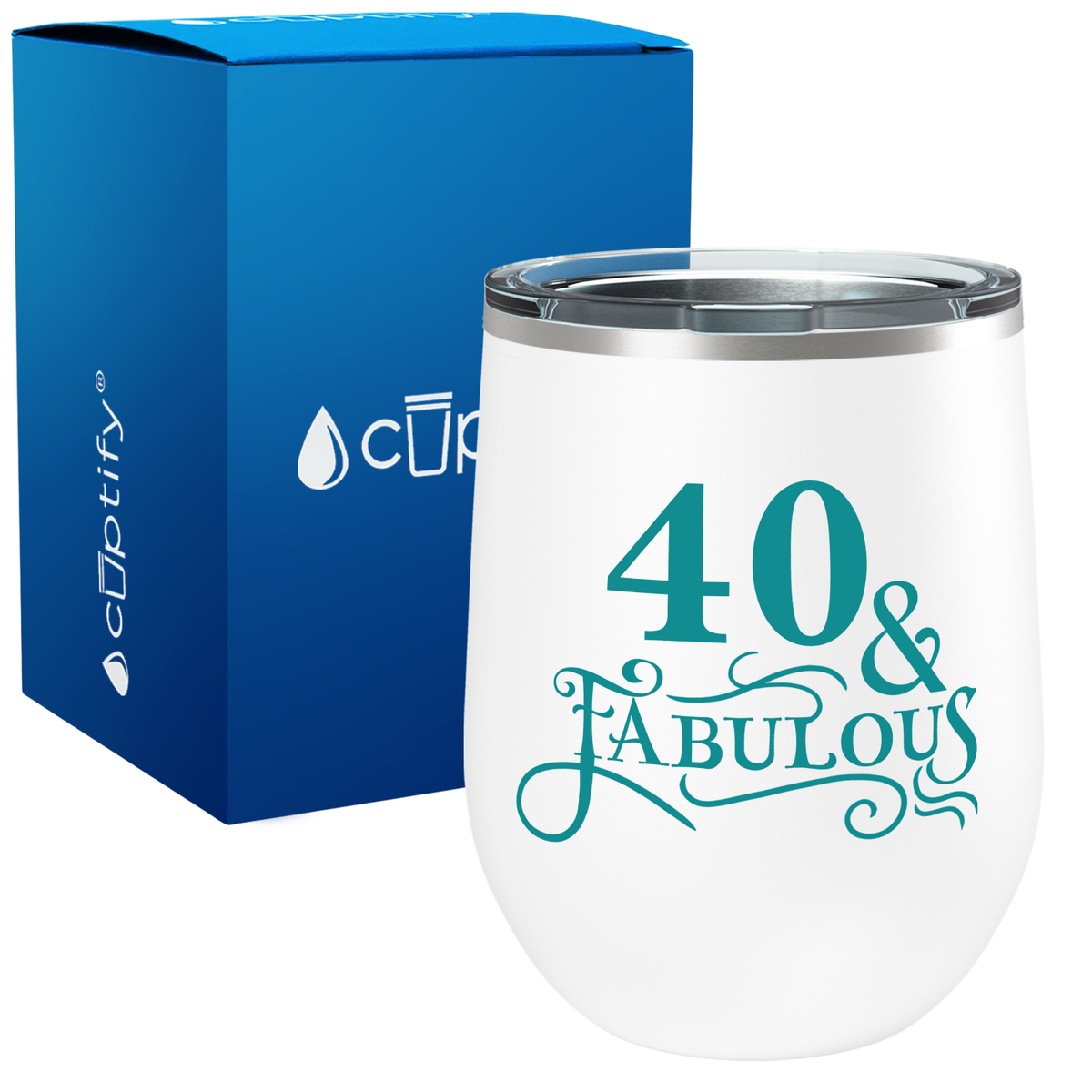 40 & Fabulous Laser Engraved 12oz Birthday Wine Tumbler