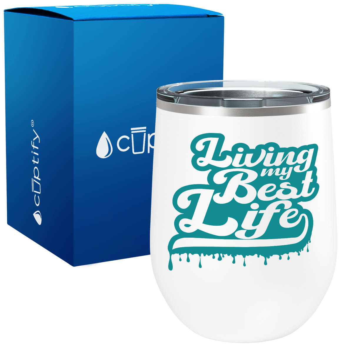 Live my Best Life Ink Dripping 12oz Boss Wine Tumbler