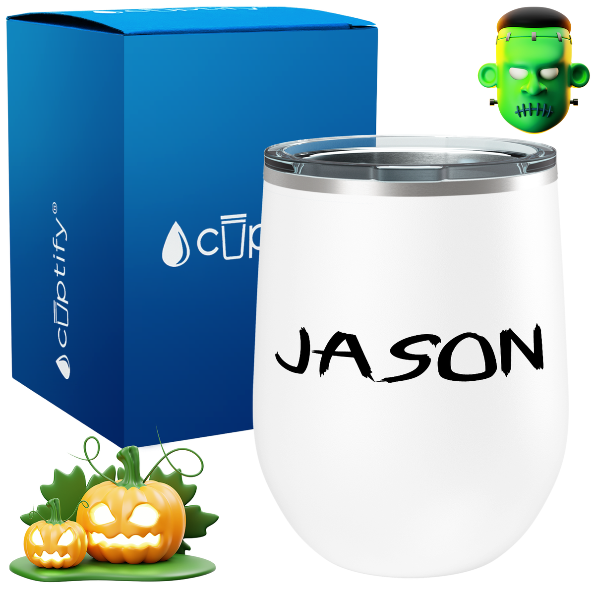 Personalized Scary Style 12oz Halloween Wine Tumbler