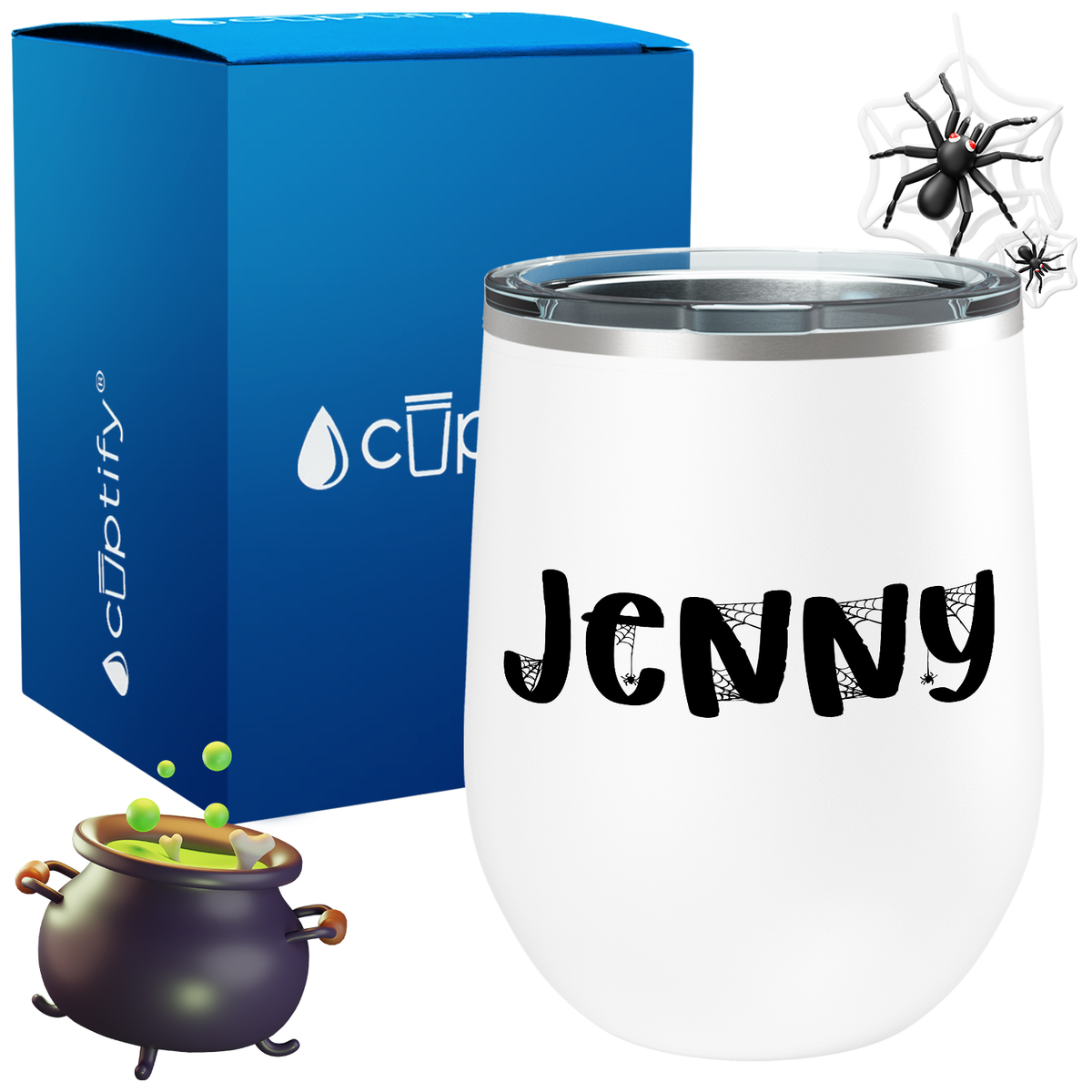 Personalized Spooky Style 12oz Halloween Wine Tumbler