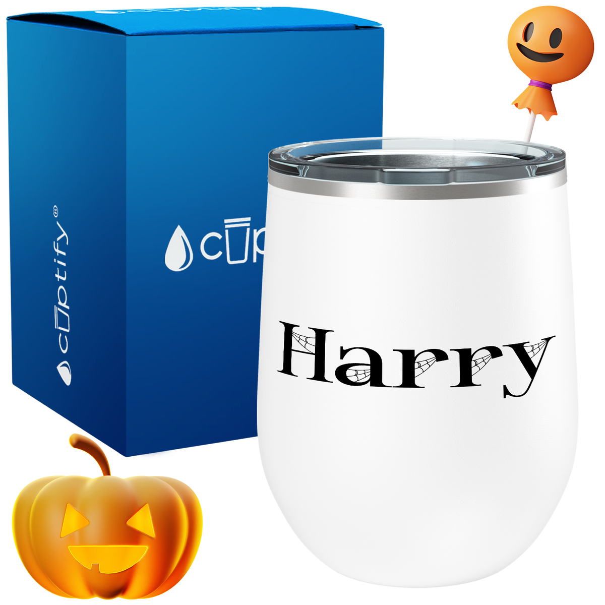 Personalized Wicked Style 12oz Halloween Wine Tumbler