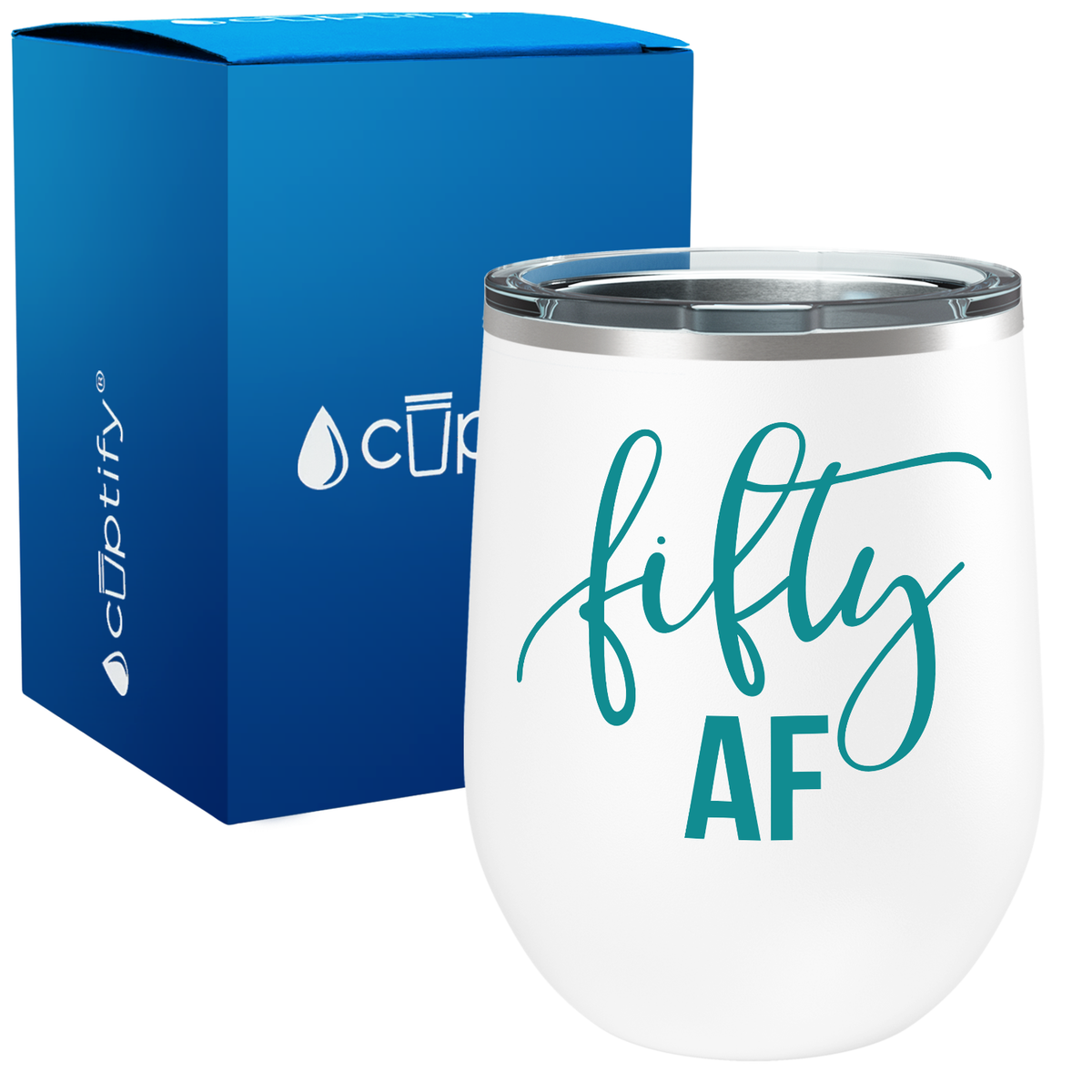 Fifty AF 12oz Birthday Wine Tumbler