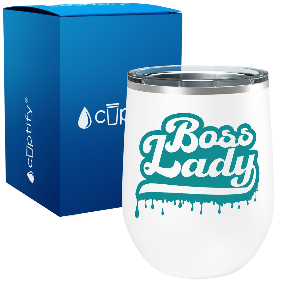 Boss Lady Ink Dripping 12oz Boss Wine Tumbler