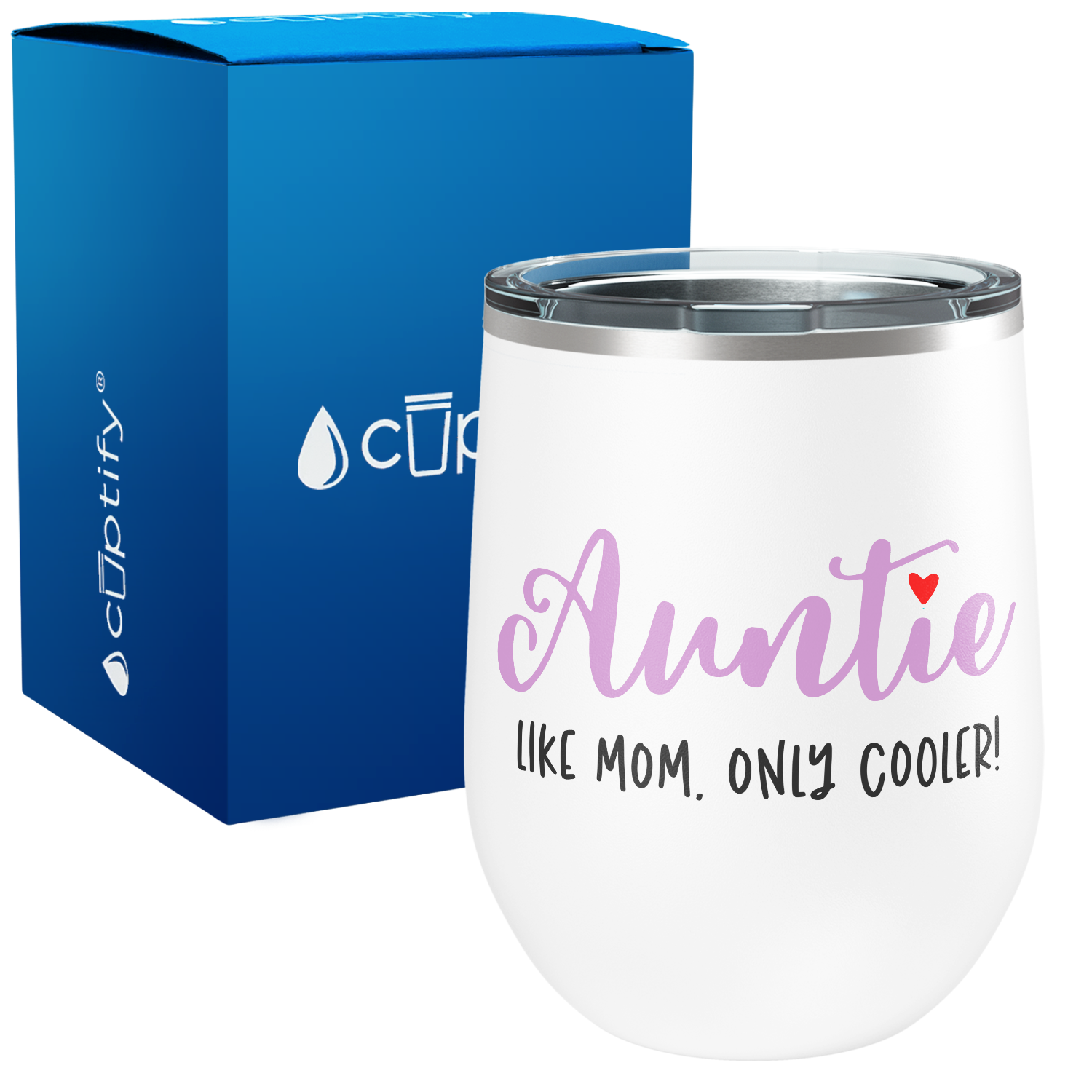 Auntie Like Mom Only Cooler 12oz Aunt Wine Tumbler