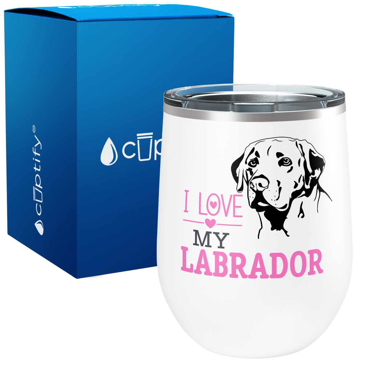 I Love my Labrador 12oz Dog Wine Tumbler