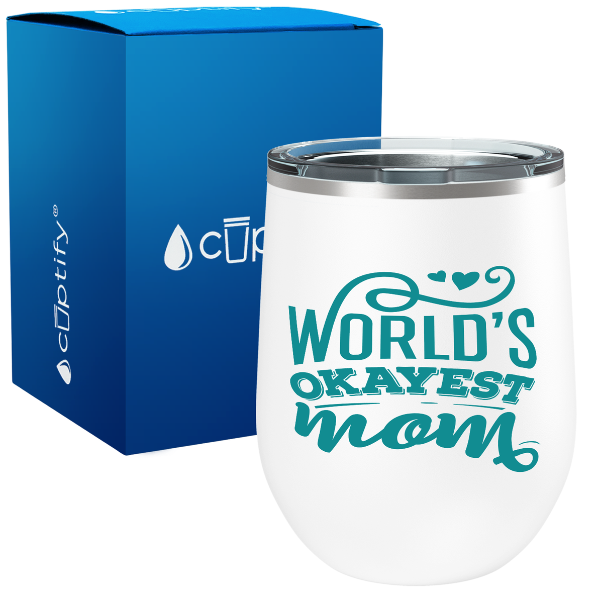 World's Okayest mom 12oz Mom Wine Tumbler