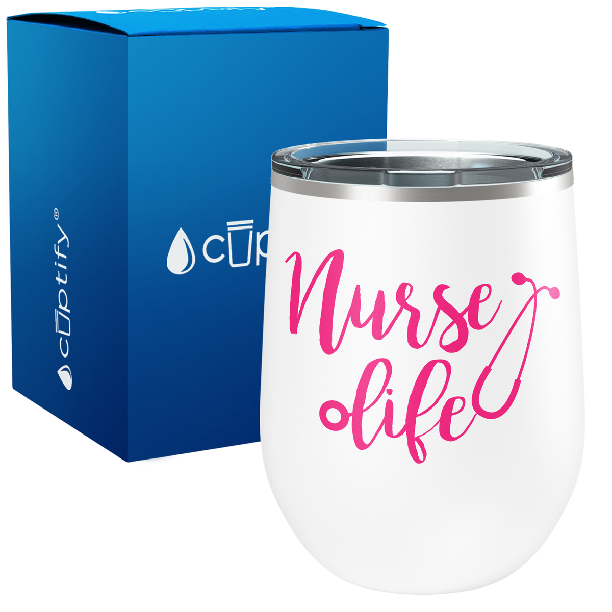 Nurse Life with Stethoscope 12oz Nurse Wine Tumbler