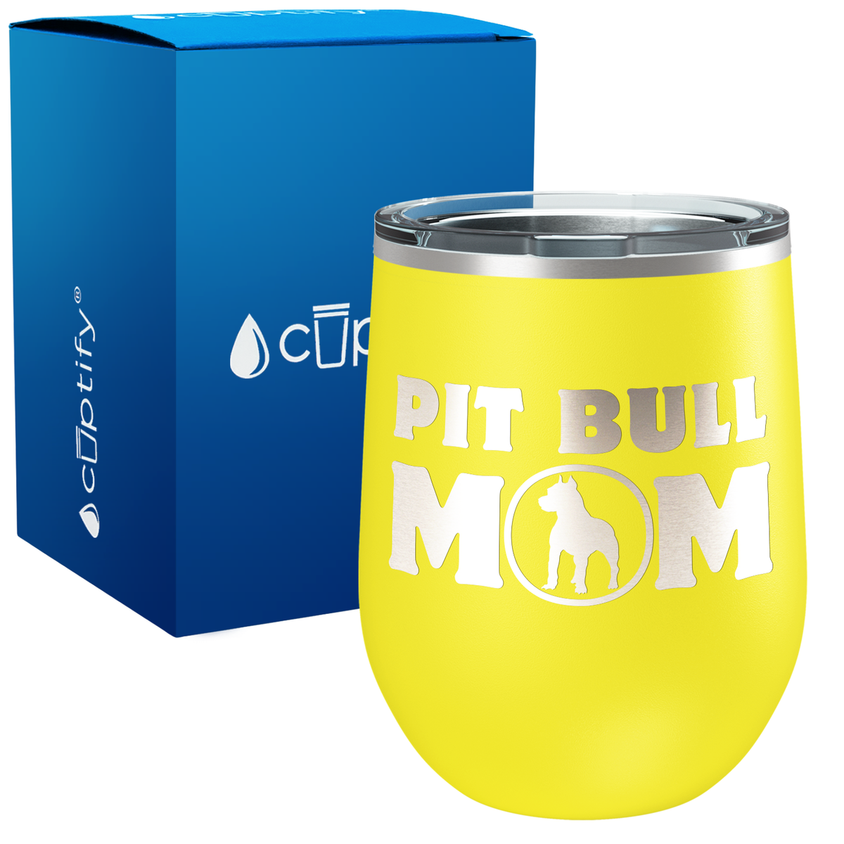 Pit Bull Mom 12oz Dog Wine Tumbler