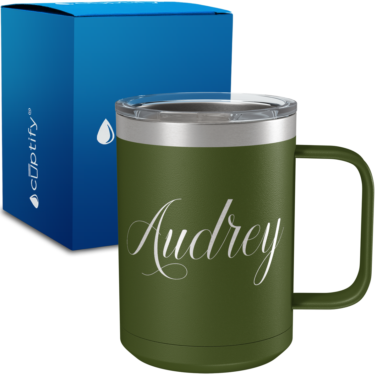 Personalized Audrey Style on 15oz Stainless Coffee Mug