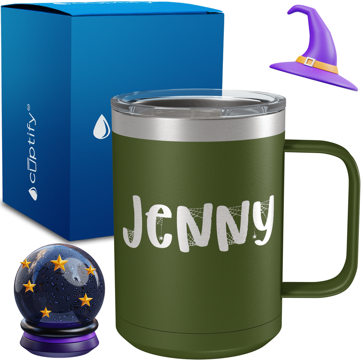 Personalized Spooky Halloween Font on 15oz Stainless Coffee Mug