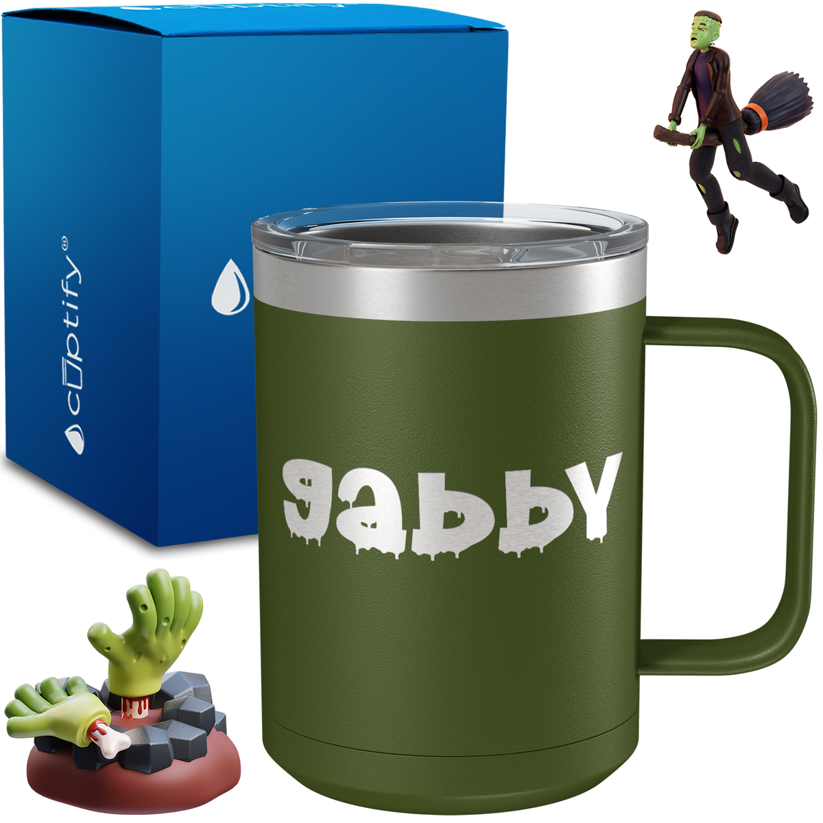 Personalized Haunted Halloween Font on 15oz Stainless Coffee Mug