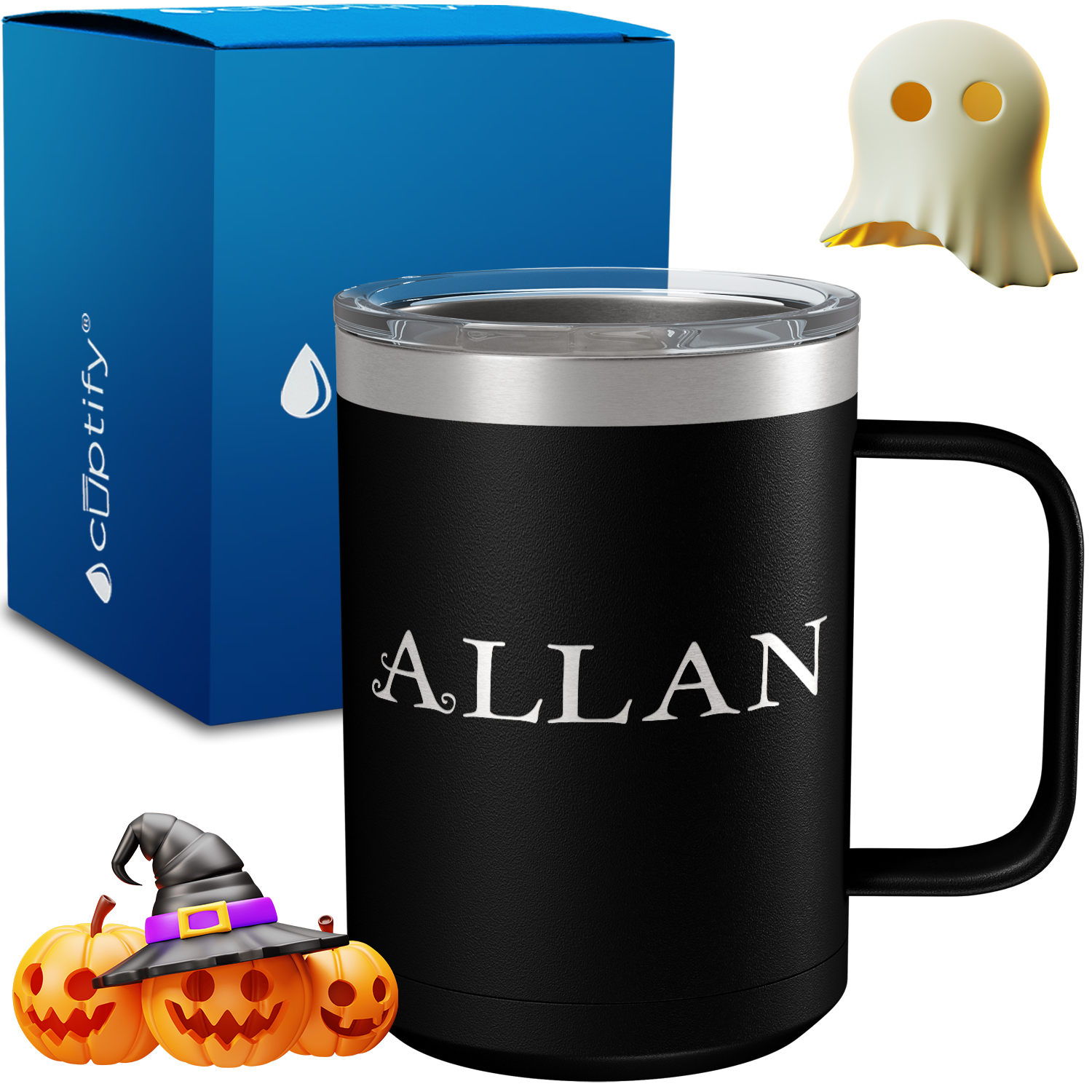 Personalized Eerie Halloween Font on 15oz Stainless Coffee Mug