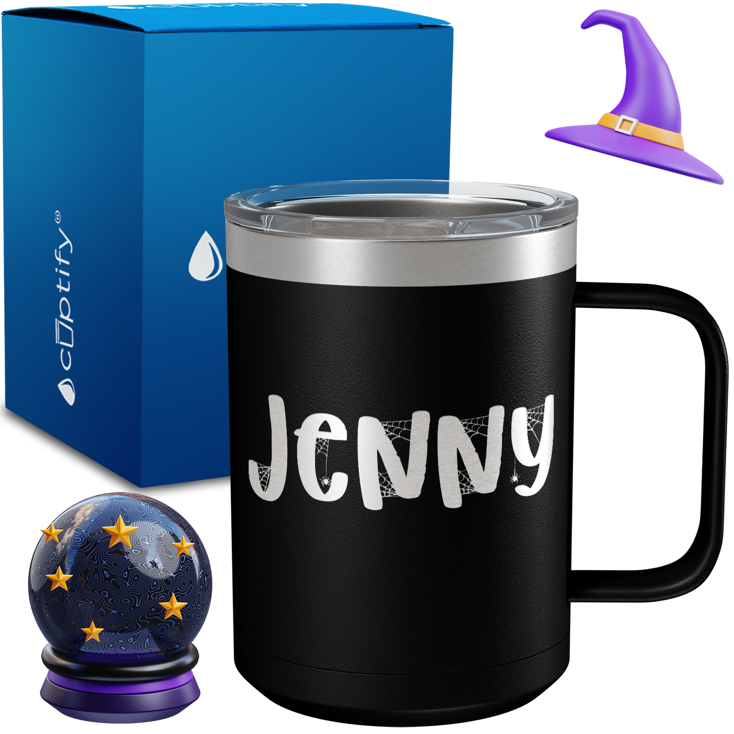 Personalized Spooky Halloween Font on 15oz Stainless Coffee Mug
