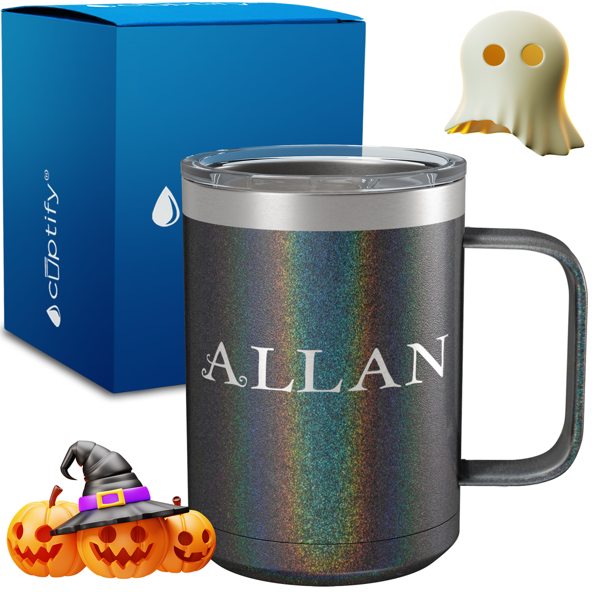 Personalized Eerie Halloween Font on 15oz Stainless Coffee Mug